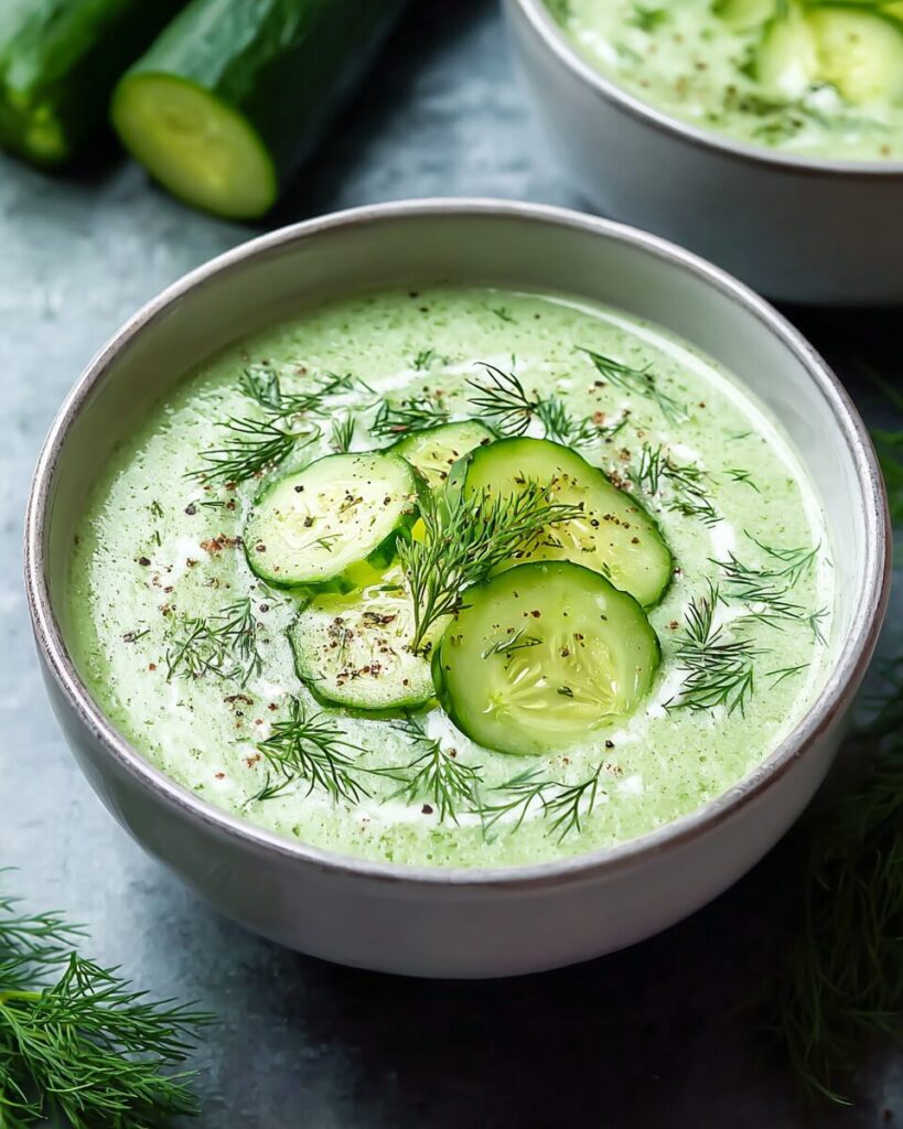 Cold Cucumber Soup with Yogurt and Dill