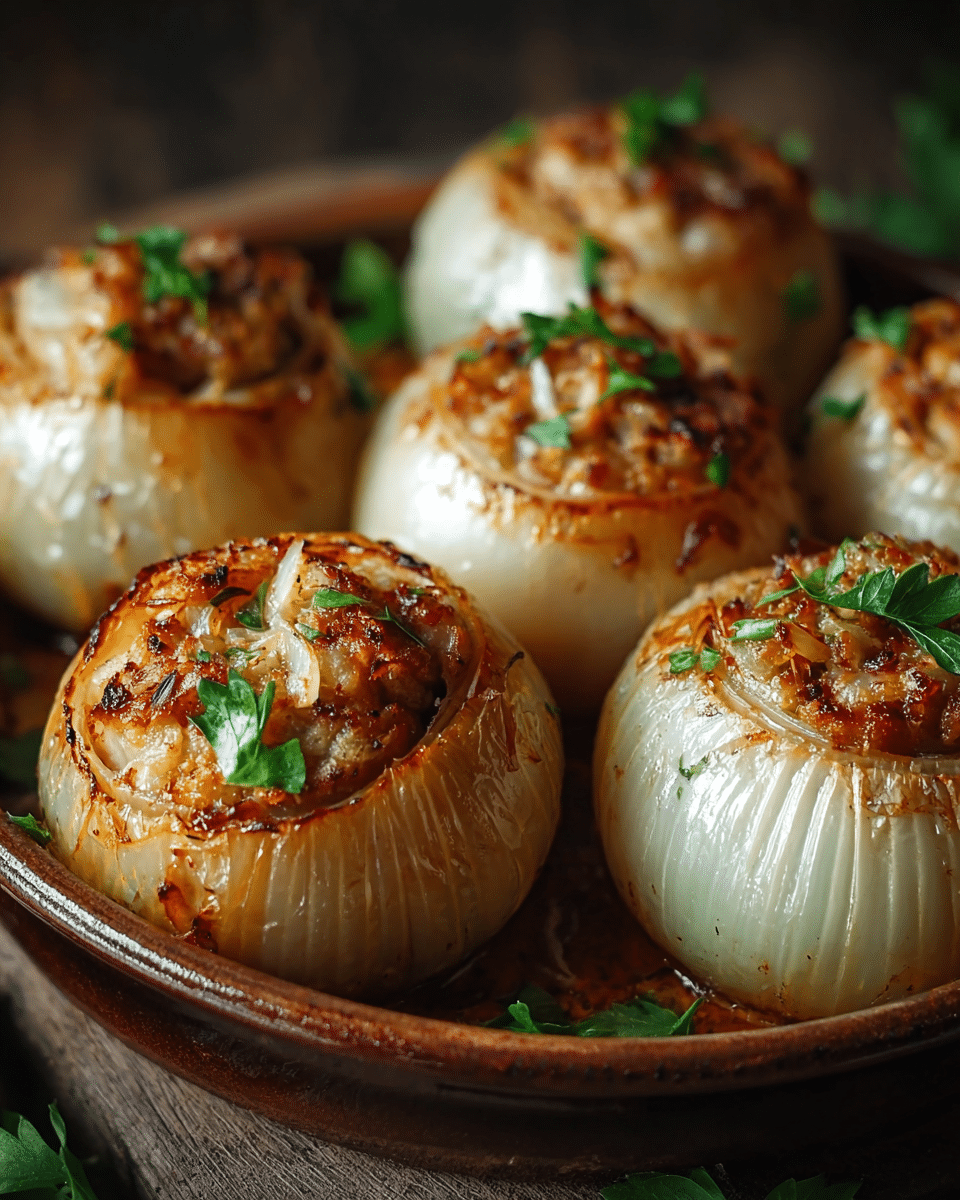 Greek Stuffed Onions