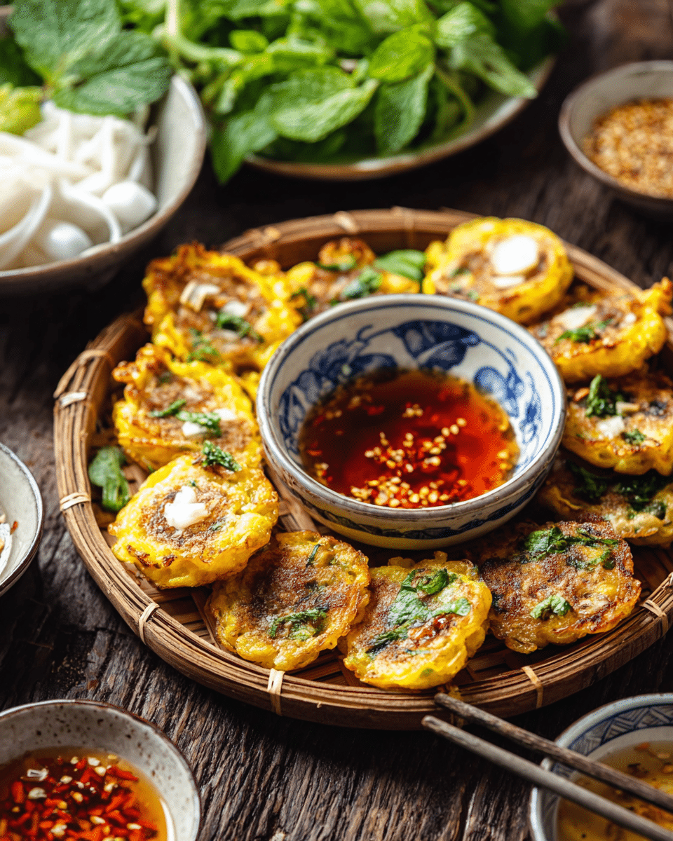 Vietnamese mini savory pancakes