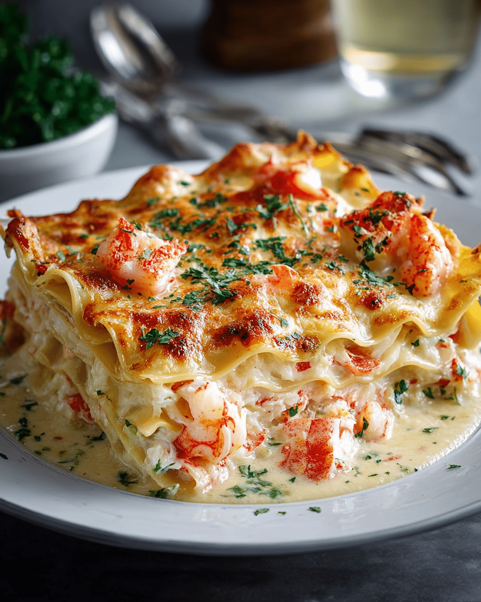 Seafood Lasagna with Lobster and Shrimp