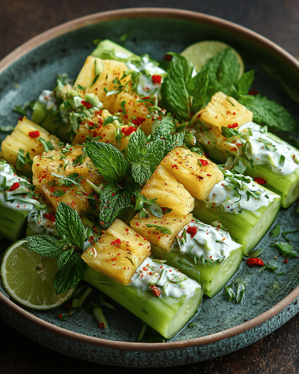 Chili Lime Pineapple Cucumber Sticks