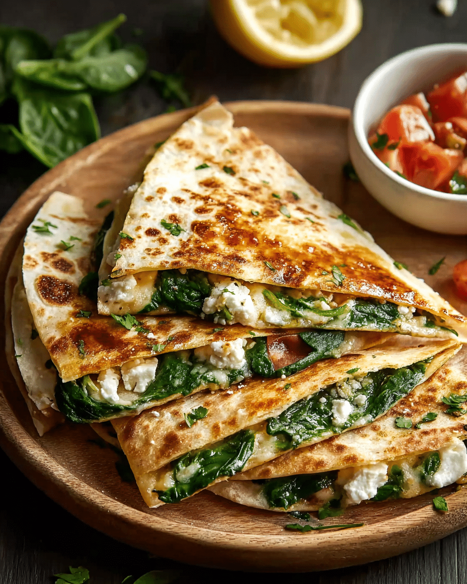 Spinach and Feta Quesadillas