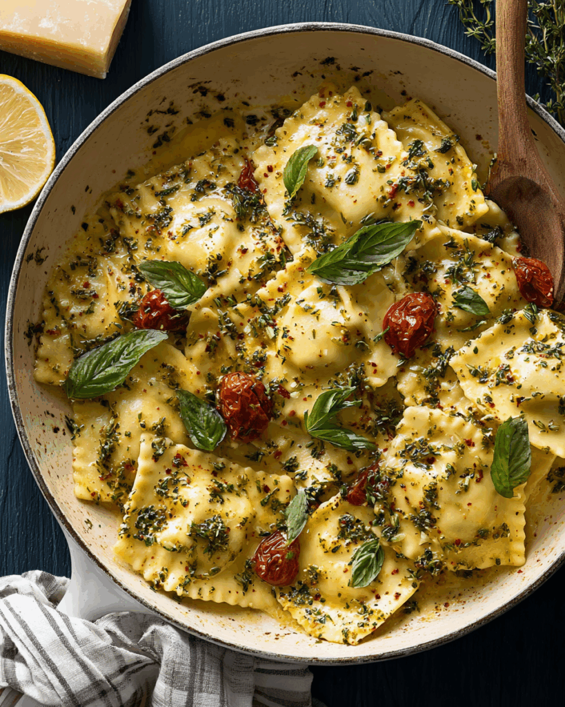 Easy Weeknight Creamy Tuscan Ravioli