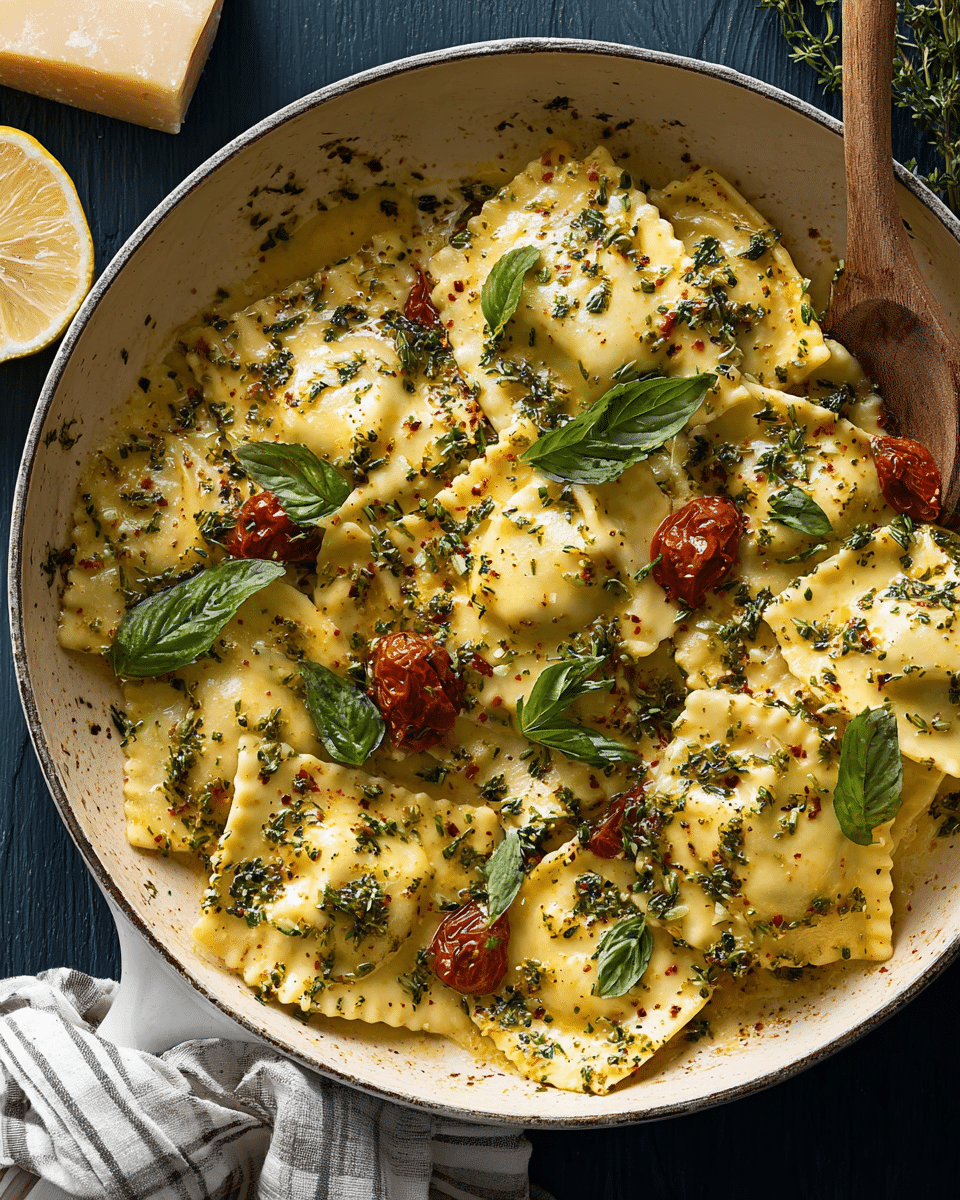 Easy Weeknight Creamy Tuscan Ravioli