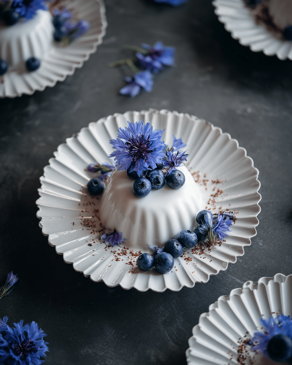 Coconut Blueberry Vegan Panna Cotta