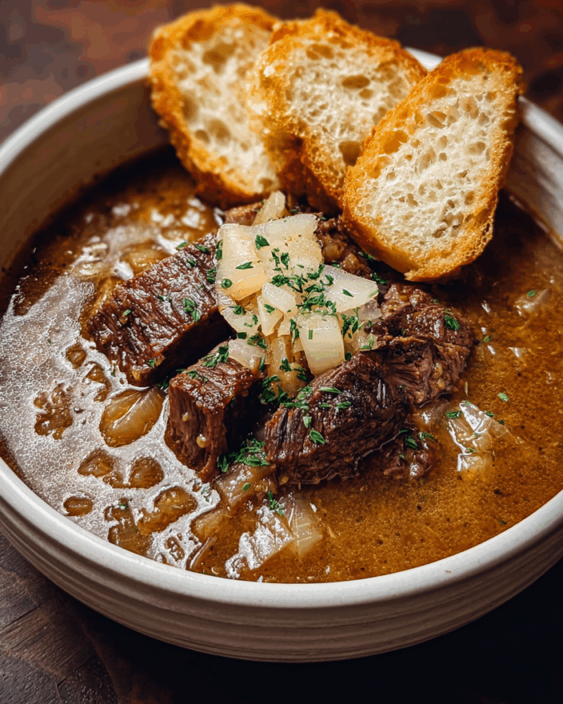 French Onion Beef Short Rib Soup