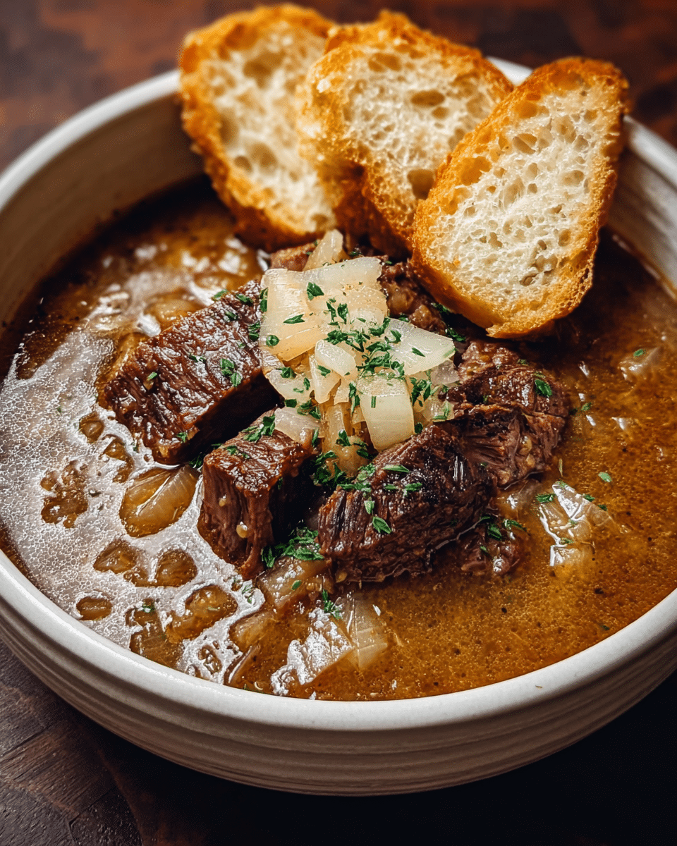 French Onion Beef Short Rib Soup