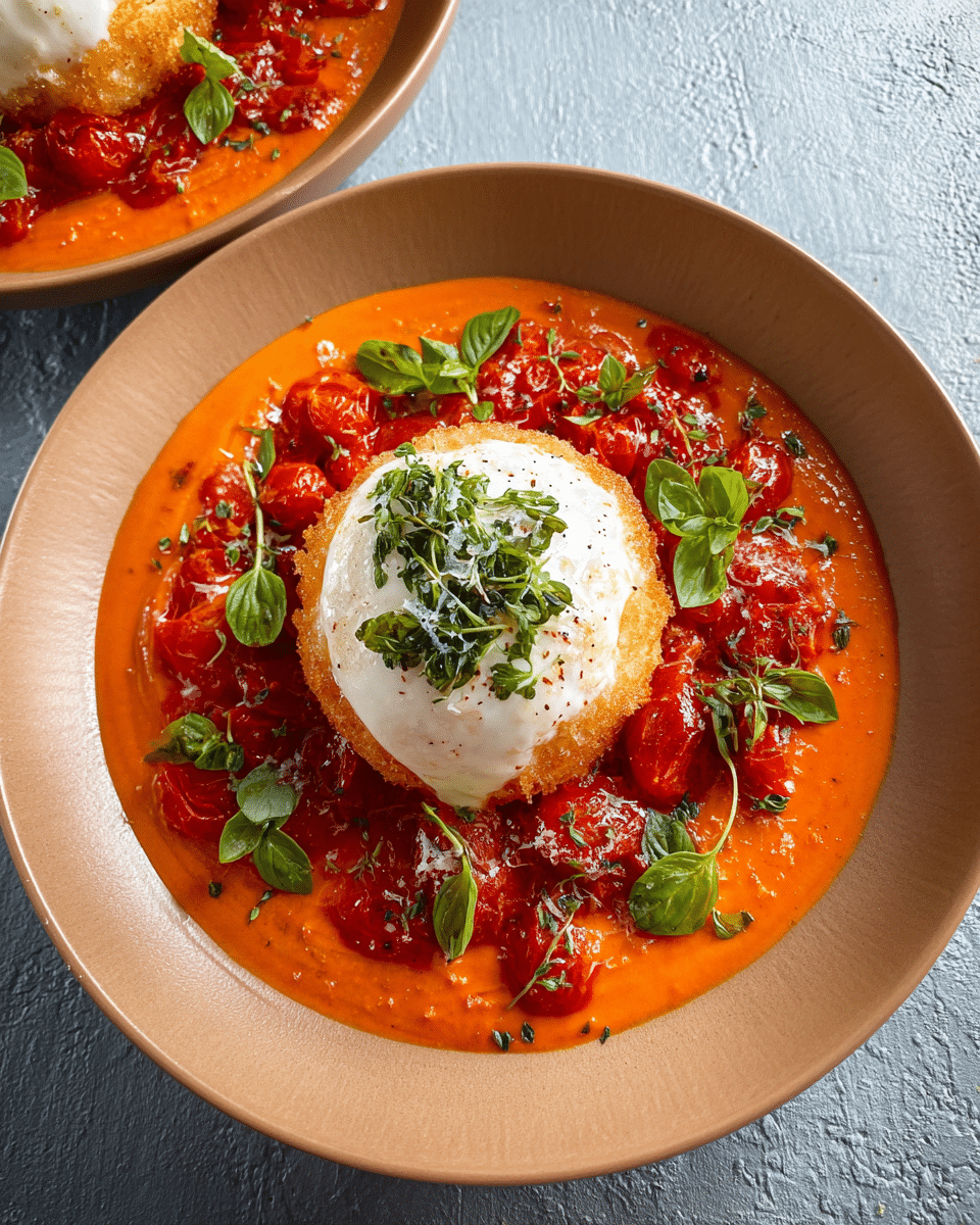 Fried Burrata with Spicy Vodka-Style Sauce