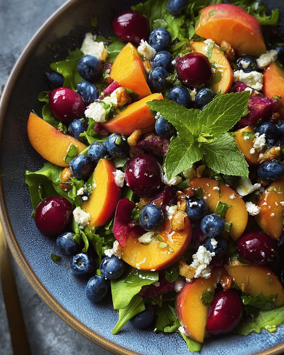 Blueberry Peach Feta Salad