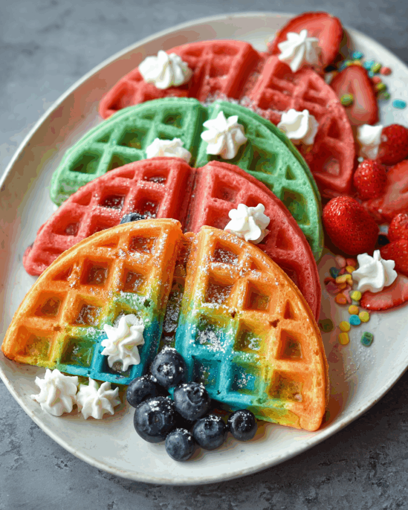 Rainbow waffles