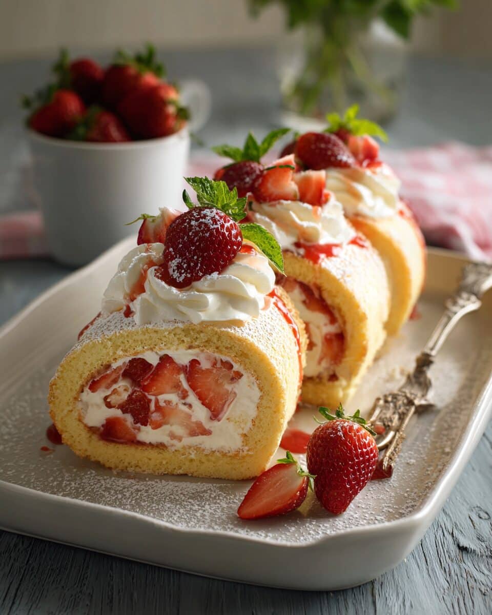 Strawberry Shortcake Cheesecake Rolls