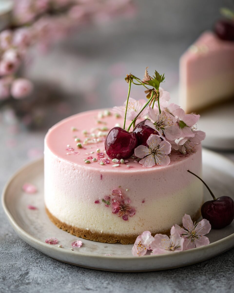 Cherry Blossom (Sakura) Japanese Cheesecake