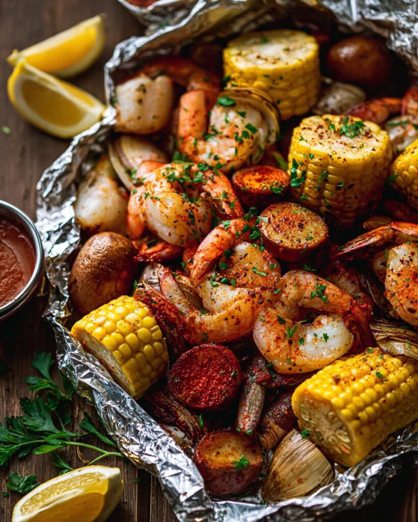 Summer Seafood Boil Packets