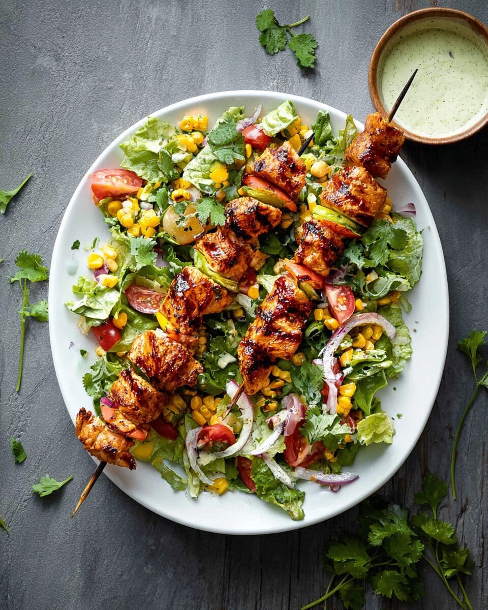 BBQ Chicken Skewer Salad
