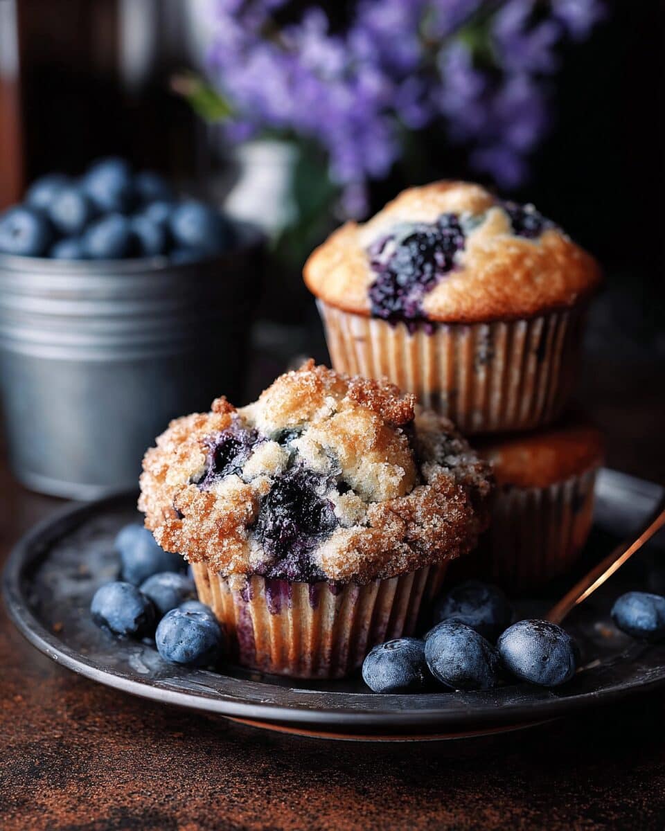 Bakery Style Blueberry Muffins