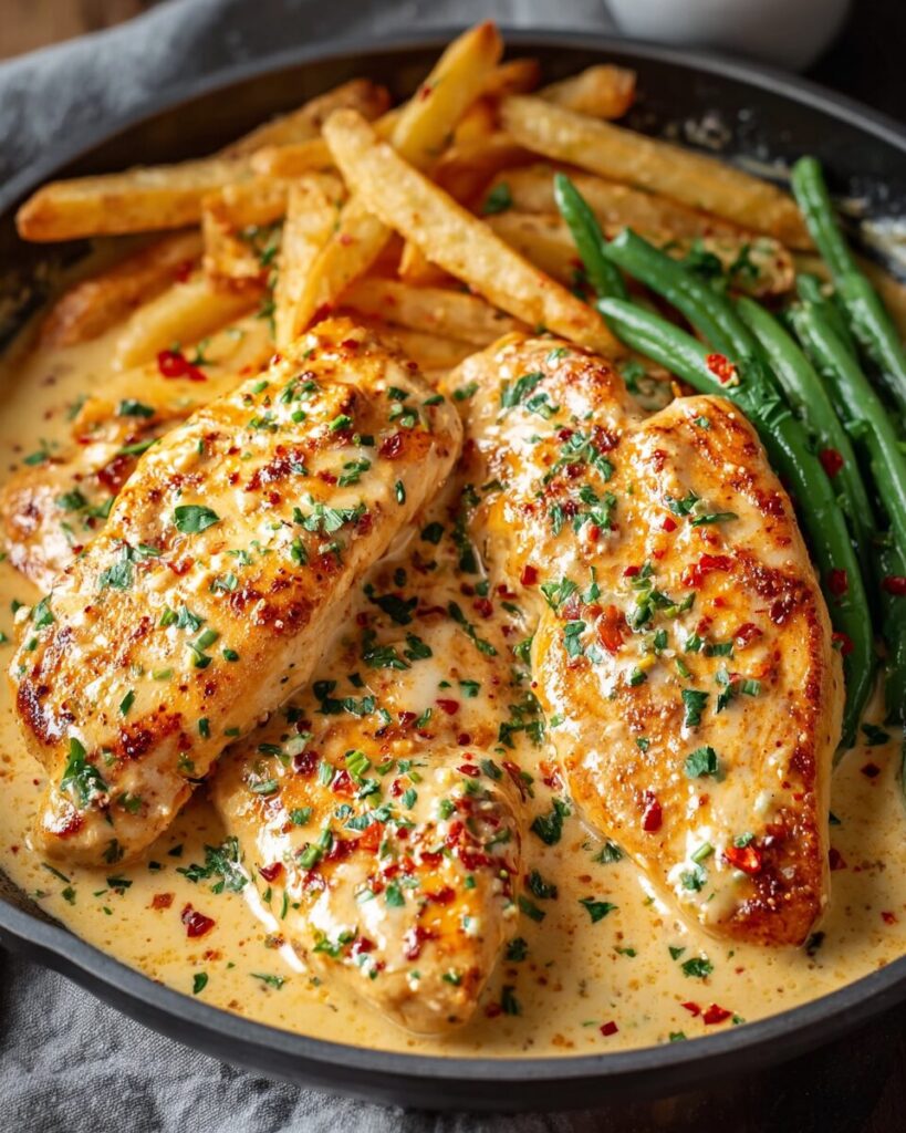Chicken Fillet in Spicy Creamy Garlic-Parmesan Sauce