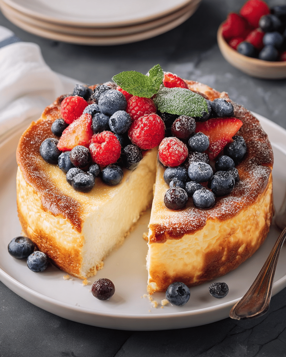 Easy Crustless New York Cheesecake
