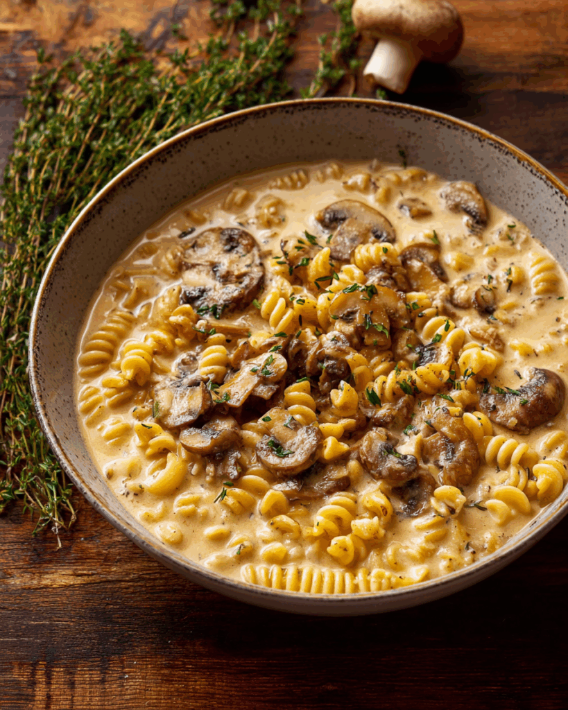 Creamy Mushroom Pasta Soup