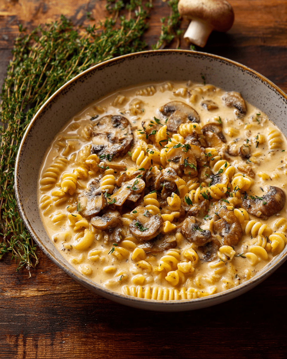 Creamy Mushroom Pasta Soup