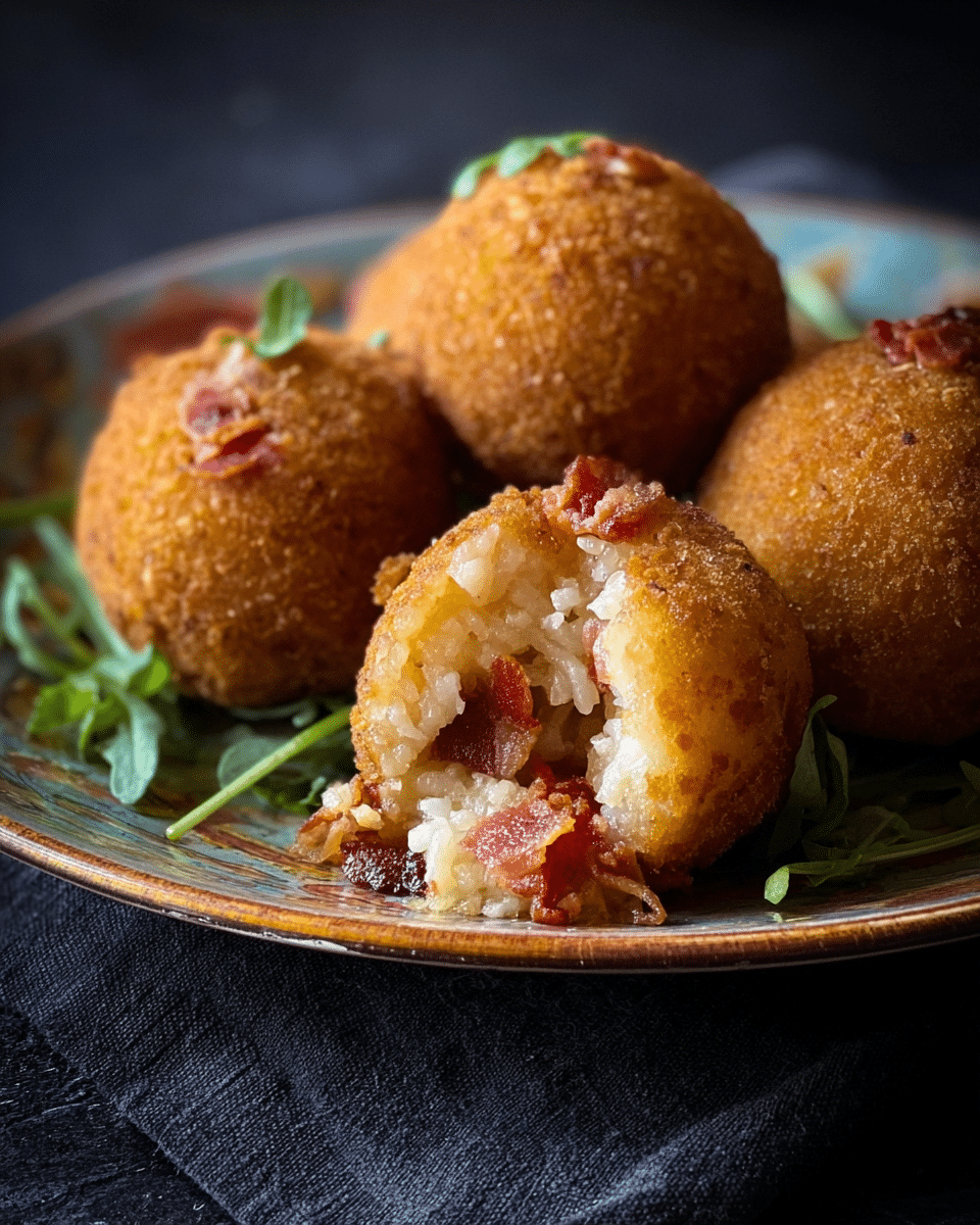 Crispy Sicilian Arancini with Taleggio & Pancetta