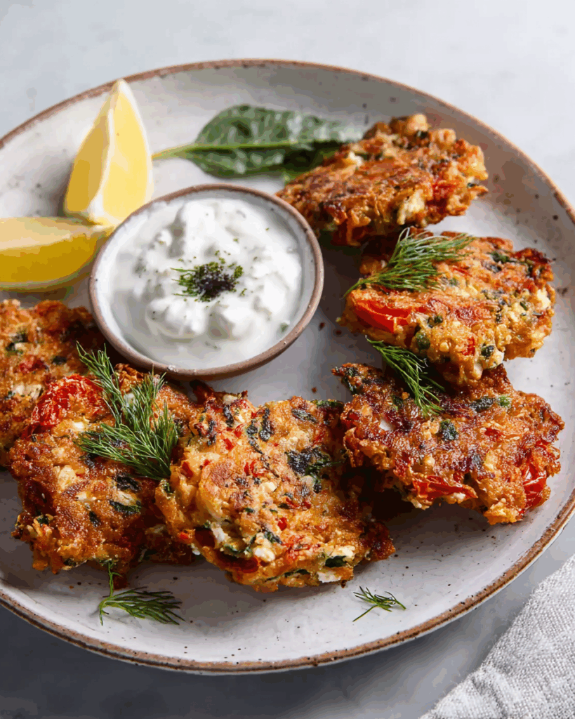 Greek Tomato-Feta Fritters (Domatokeftethes)