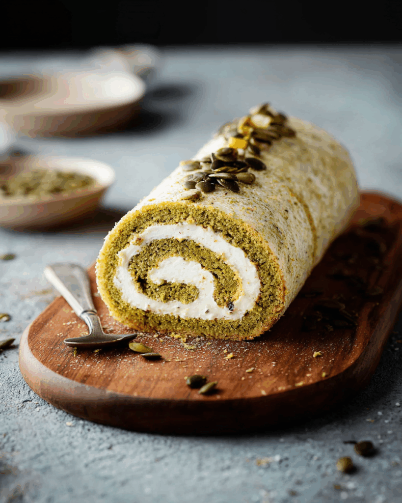 Gluten-Free Pumpkin Seed Swiss Roll
