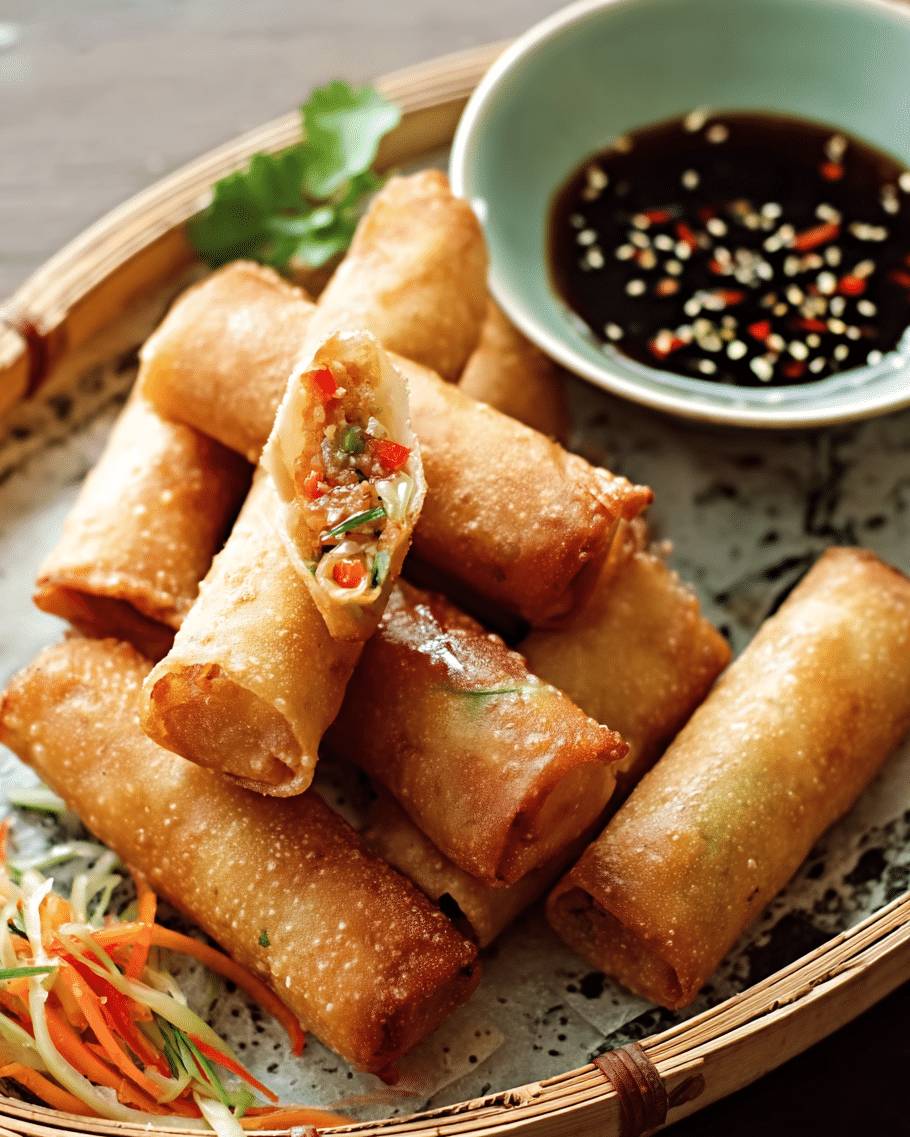 Crispy Air-Fryer Chicken Spring Rolls