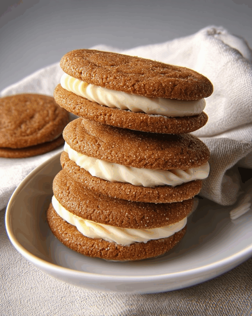 Gingersnaps with Lemon-Ginger Cream Sandwich Cookies