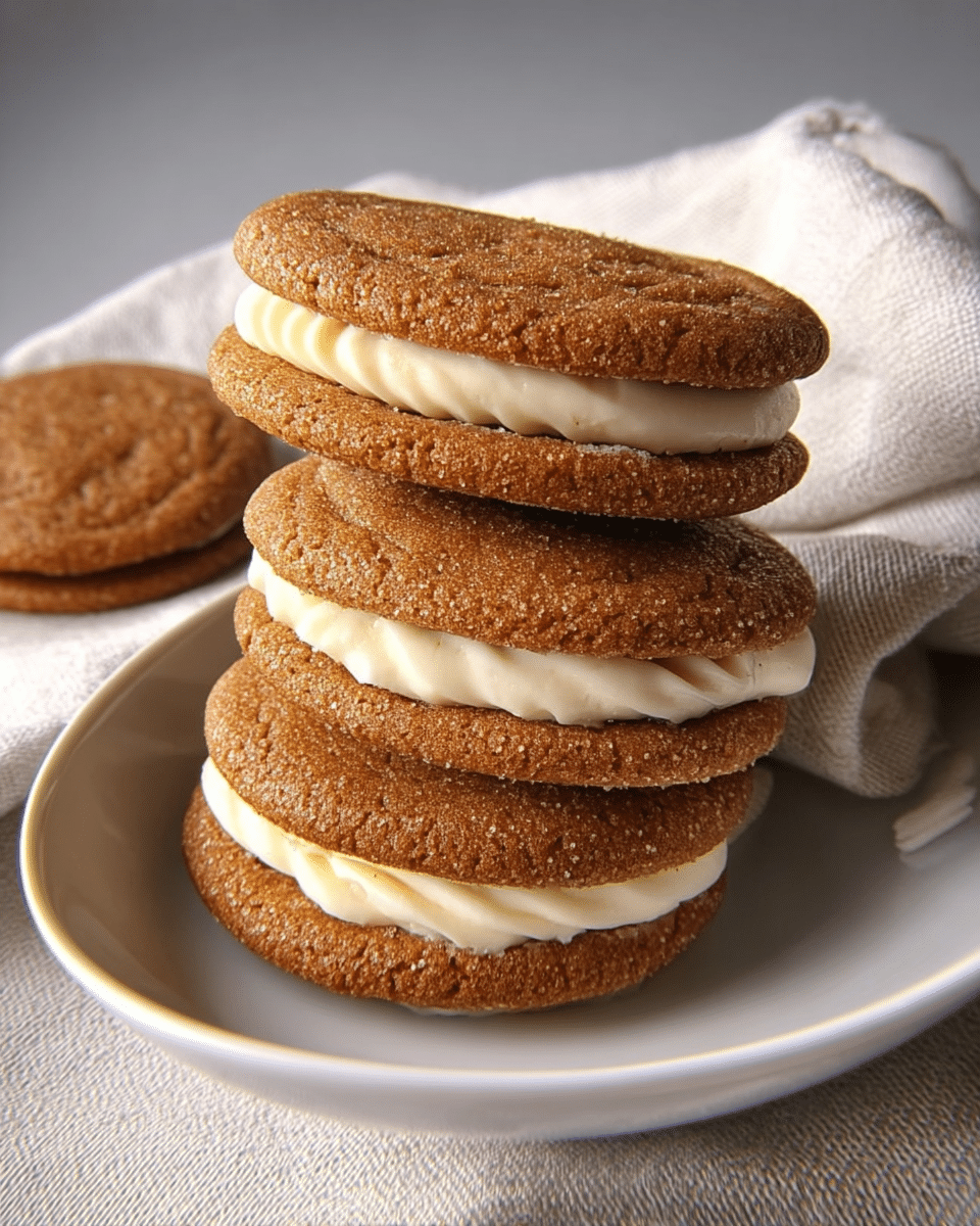 Gingersnaps with Lemon-Ginger Cream Sandwich Cookies