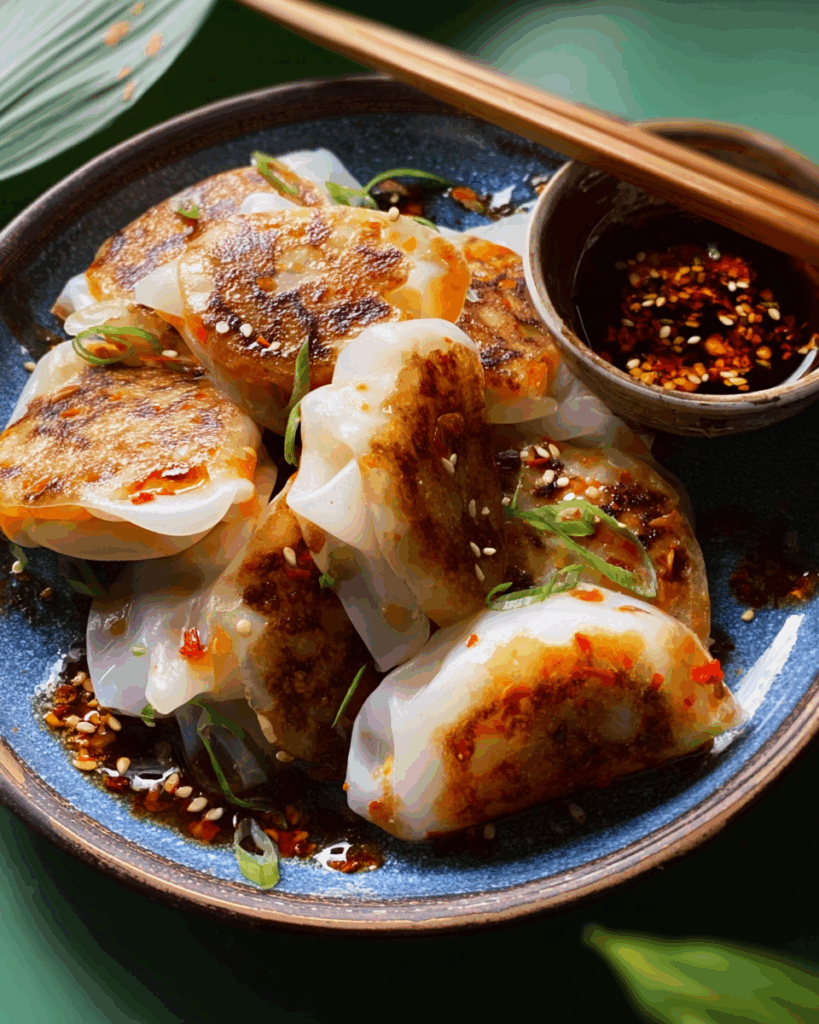 Fiery Cheese-Filled Rice Paper Dumplings