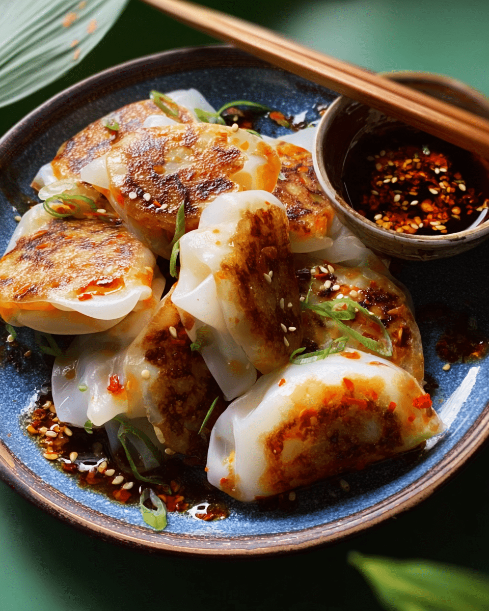 Fiery Cheese-Filled Rice Paper Dumplings