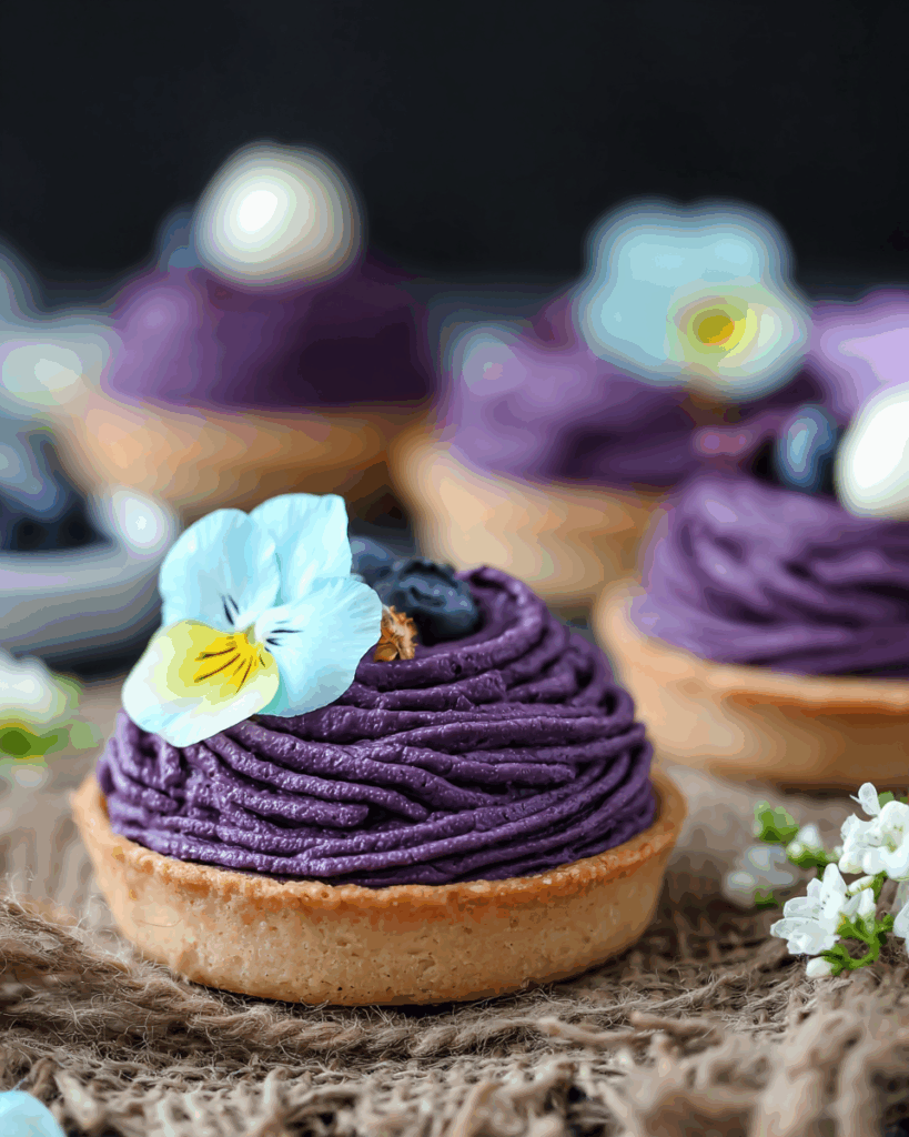 Purple Sweet Potato Mont Blanc Tartlets