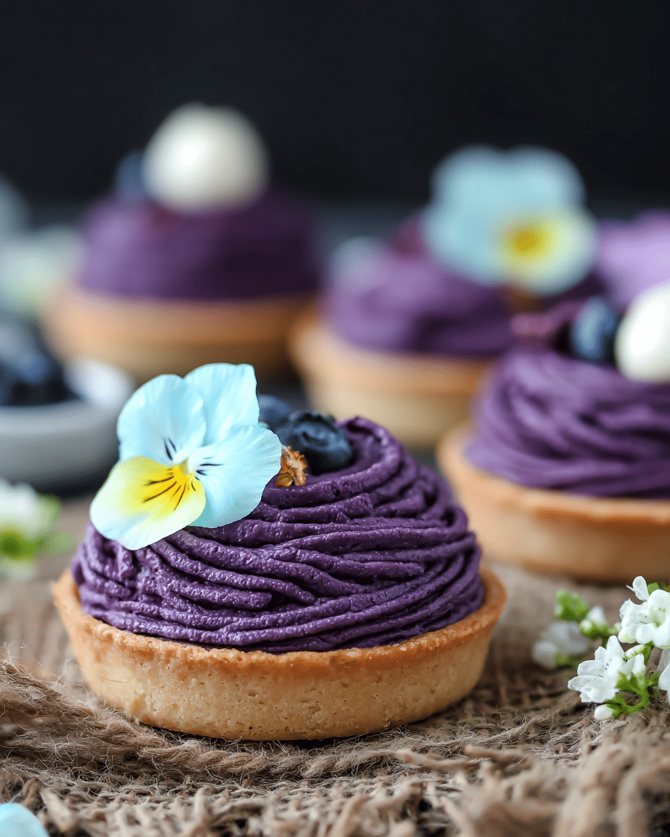 Purple Sweet Potato Mont Blanc Tartlets