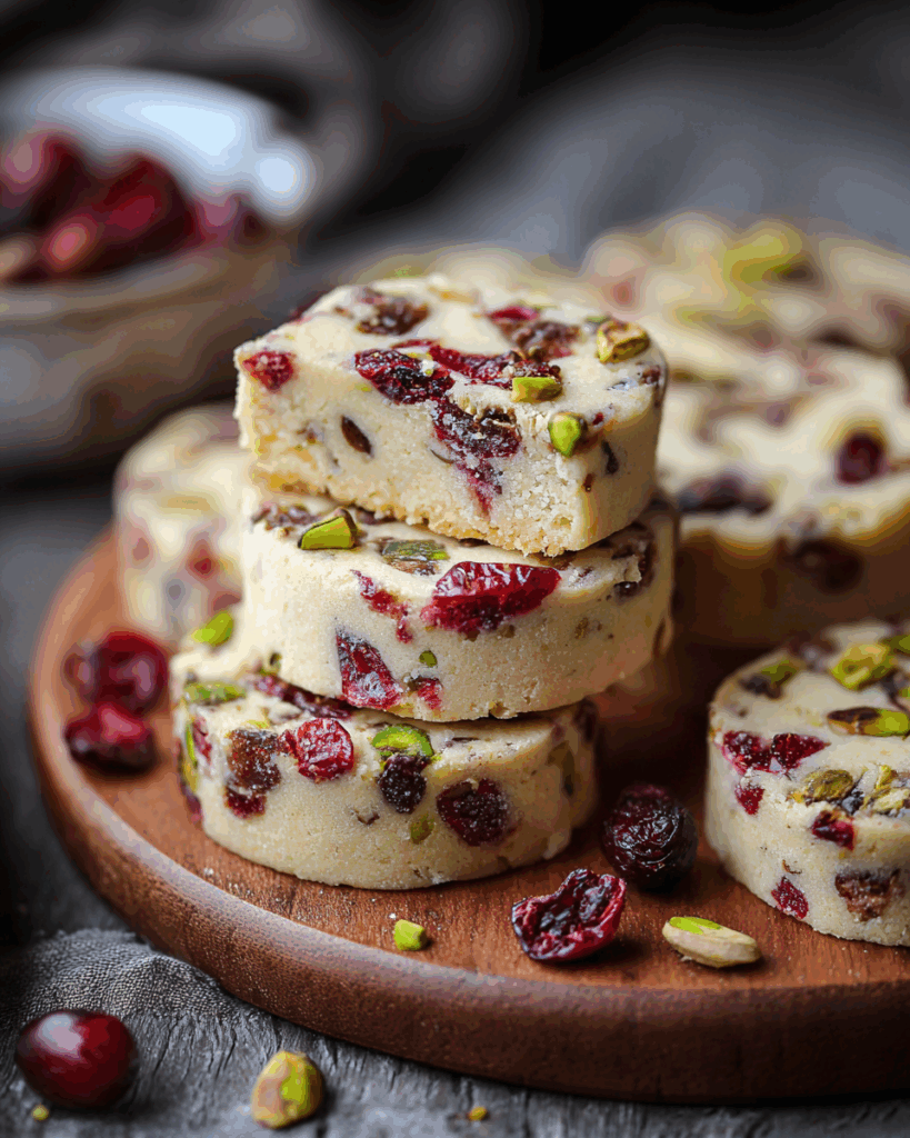 Festive Pistachio Cranberry Wreath Cookies