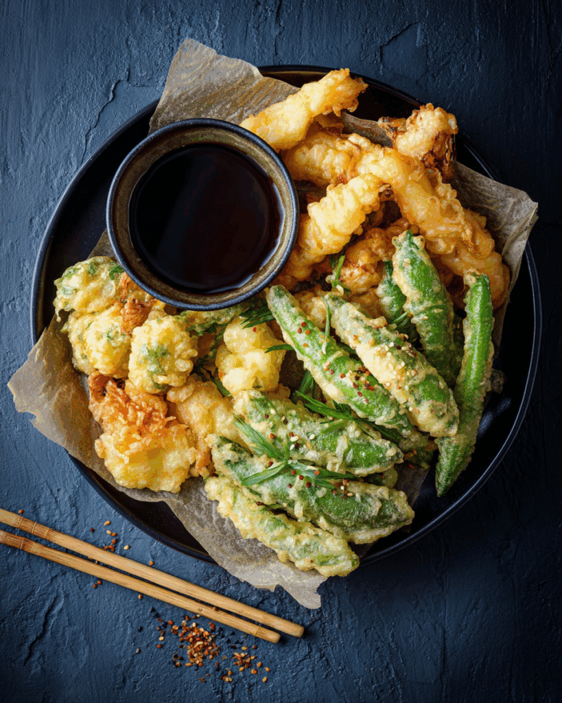Crunchy Vegetable Tempura with Ginger-Ponzu Dipping Sauce