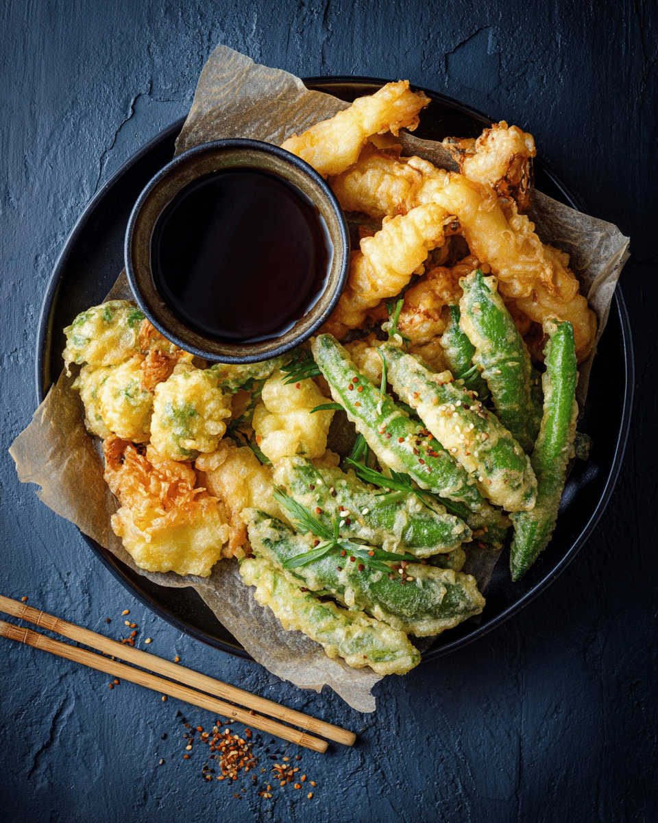 Crunchy Vegetable Tempura with Ginger-Ponzu Dipping Sauce