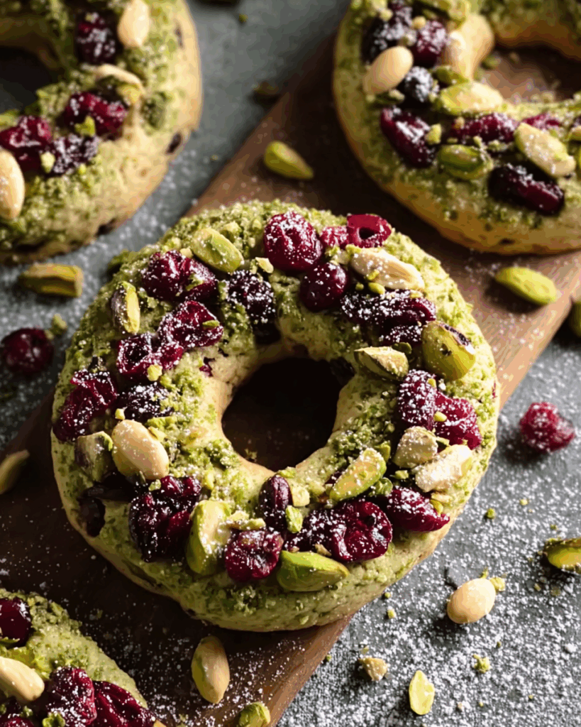 Festive Cranberry Pistachio Shortbread Cookies