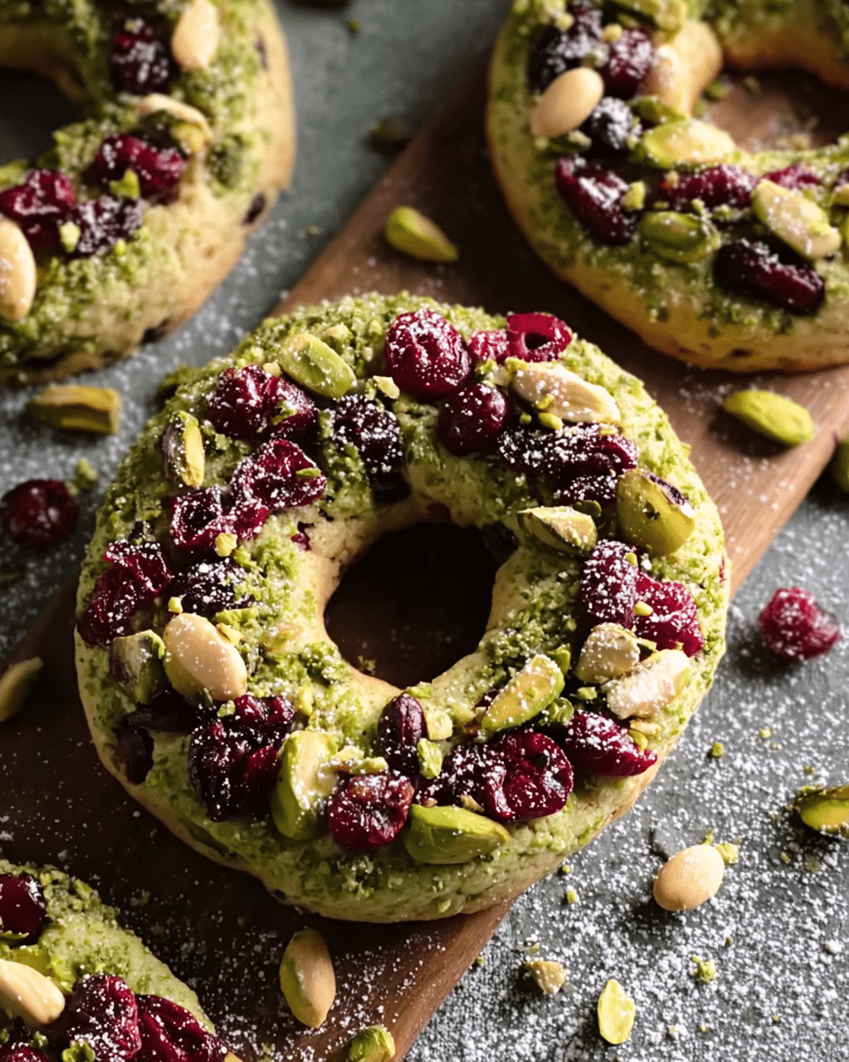 Festive Cranberry Pistachio Shortbread Cookies