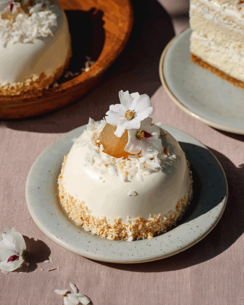 Mini Jasmine Lychee Coconut Mousse Domes