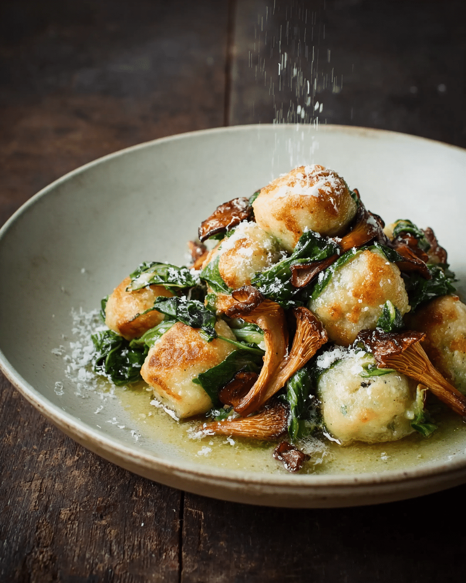Ricotta Gnudi with Swiss Chard & Girolles