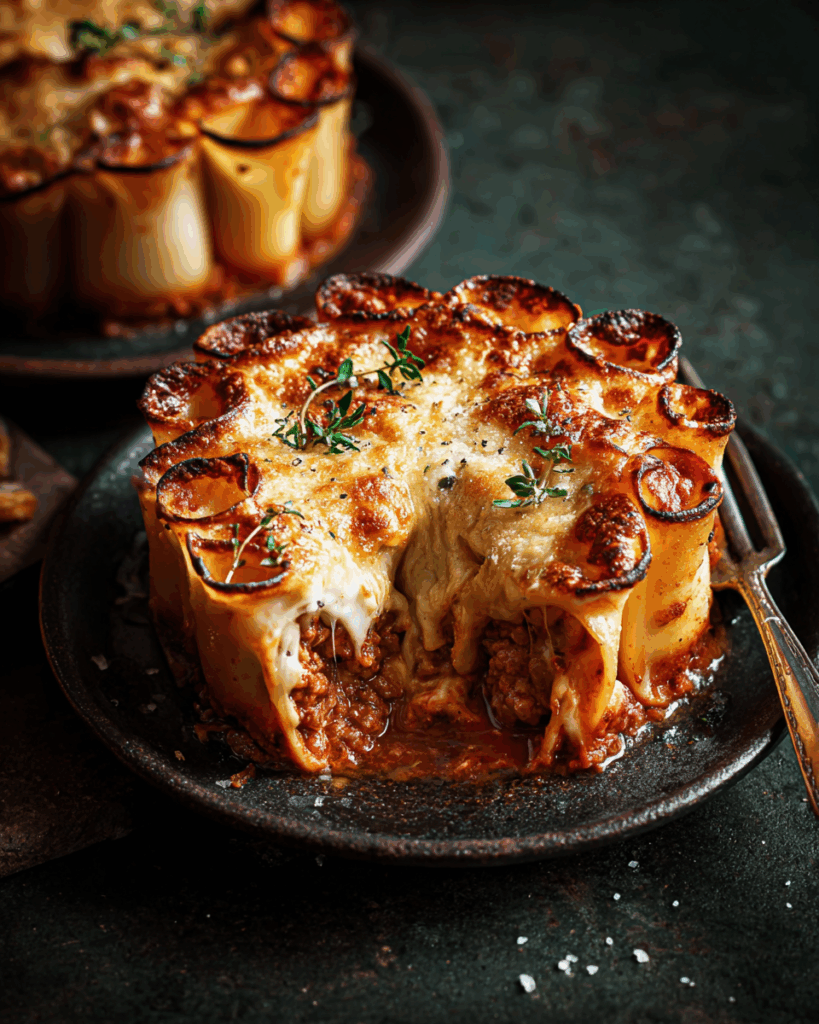 Cheesy Cannelloni Bolognese Bake