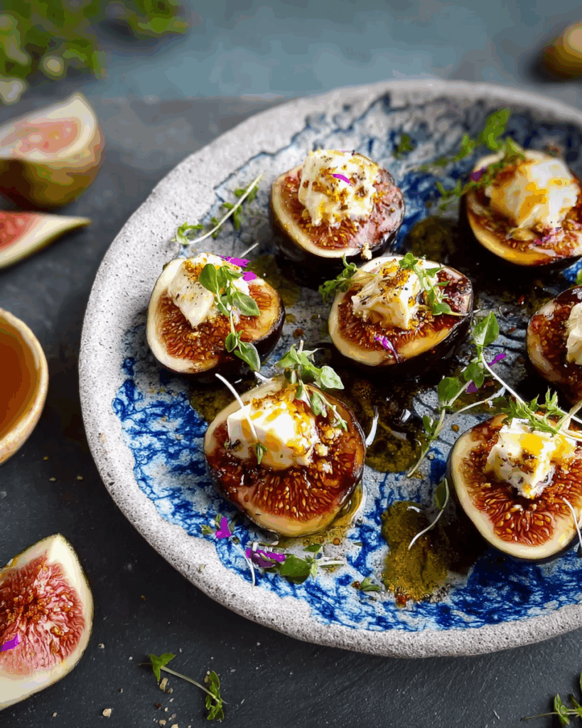 Feta-Stuffed Figs with Saffron Honey
