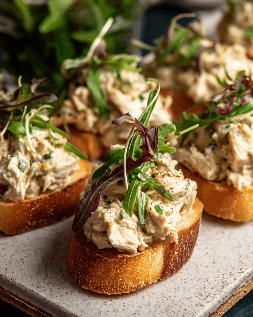 Tarragon Chicken Salad Crostini
