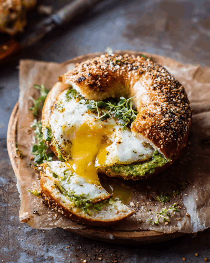Crispy Parmesan and Pesto Egg