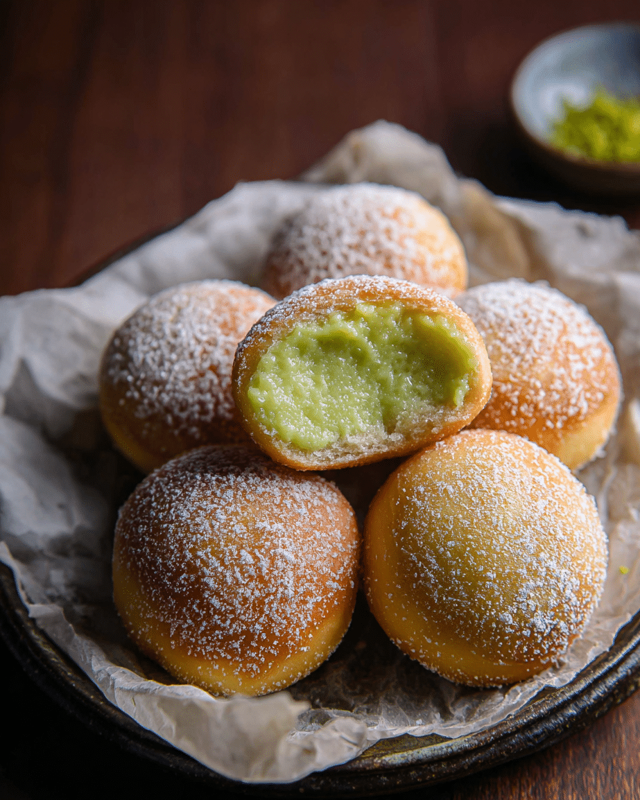 Baked Pandan Bomboloni