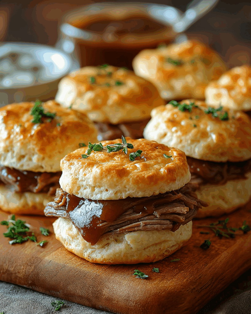 Easy Baked French Dip Biscuits