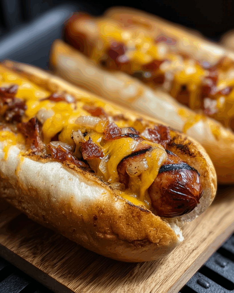 Air Fryer Grilled Cheese Hot Dogs