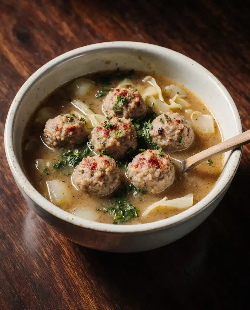 2-Ingredient Cabbage Meatball Soup