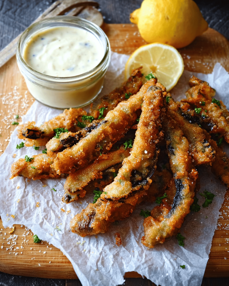 Portobello Fries with Meyer Lemonnaise
