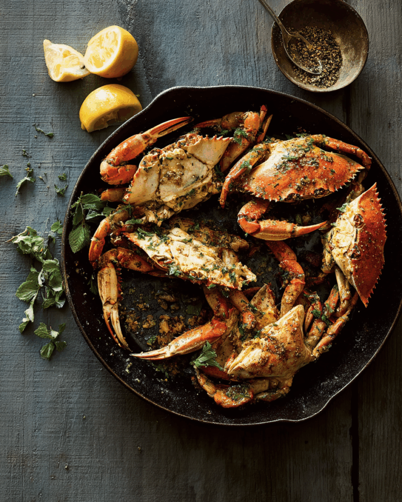 Garlic-Butter Blue Crabs